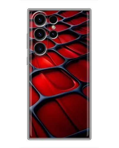 Чехол для Samsung Galaxy S22 Ultra с картинкой «Красная глянцевая сетка»