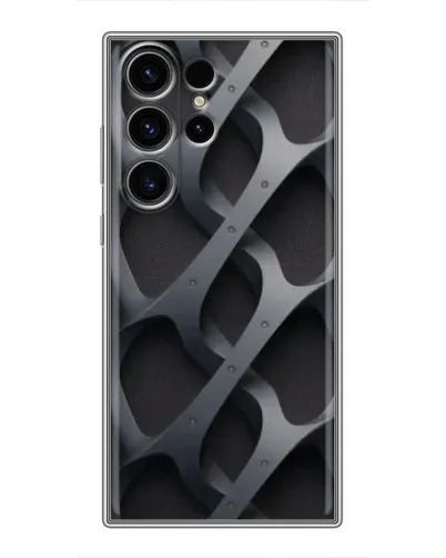 Чехол для Samsung Galaxy S22 Ultra с картинкой «Объемное серое плетение»