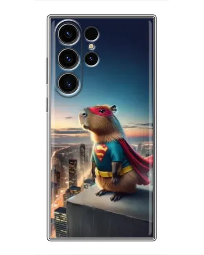 Чехол для Samsung Galaxy S22 Ultra с картинкой «Капи-мен супергерой»