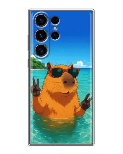 Чехол для Samsung Galaxy S22 Ultra с картинкой «Морская капибара»