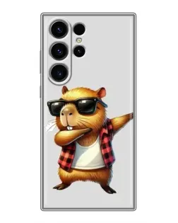 Чехол для Samsung Galaxy S22 Ultra с картинкой «Капибара рэпер даб»