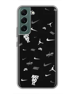 Чохол для Samsung Galaxy S22 з картинкою «Nike Black Pattern» Чохол для Samsung Galaxy S22 з картинкою «Nike Black Pattern»