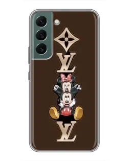 Чехол для Samsung Galaxy S22 с картинкой «LV и Микки Маус»
