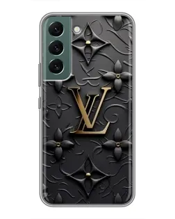Чехол для Samsung Galaxy S22 с картинкой «Кожаная текстура LV»