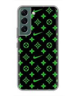 Чехол для Samsung Galaxy S22 с картинкой «Неоновый принт LV»