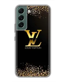 Чехол для Samsung Galaxy S22 с картинкой «LV — золотые искры»