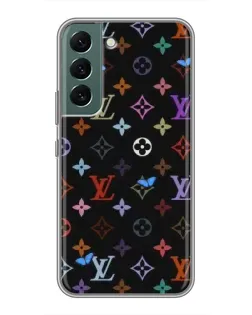 Чехол для Samsung Galaxy S22 с картинкой «Цветная монограмма LV»