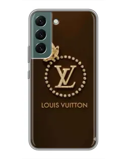 Чехол для Samsung Galaxy S22 с картинкой «LV — золотая печать»