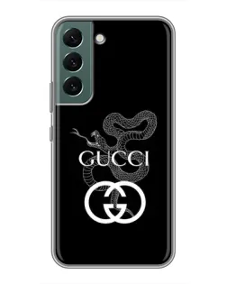 Чехол для Samsung Galaxy S22 с картинкой «Gucci — серебряная змея»