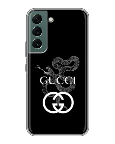 Чехол для Samsung Galaxy S22 с картинкой «Gucci — серебряная змея»
