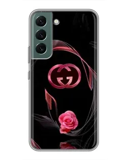 Чехол для Samsung Galaxy S22 с картинкой «Gucci — неоновая роза»