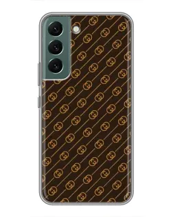 Чехол для Samsung Galaxy S22 с картинкой «Gucci — золотые диагонали»