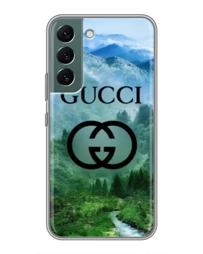 Чехол для Samsung Galaxy S22 с картинкой «Gucci — горный пейзаж»