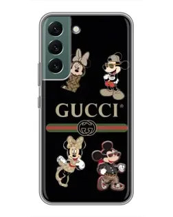 Чехол для Samsung Galaxy S22 с картинкой «Gucci — герои Disney и монограмма»