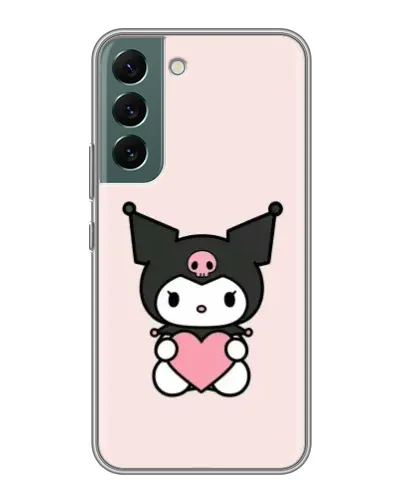 Чехол для Samsung Galaxy S22 с картинкой «Kuromi и сердце»
