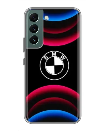 Чехол для Samsung Galaxy S22 с картинкой «Логотип BMW и неоновые дуги» Чехол для Samsung Galaxy S22 с картинкой «Логотип BMW и неоновые дуги»