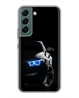 Чехол для Samsung Galaxy S22 с картинкой «BMW — ночной взгляд»