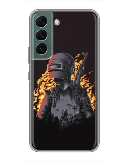 Чохол для Samsung Galaxy S22 з картинкою «PUBG — вогняний силует»