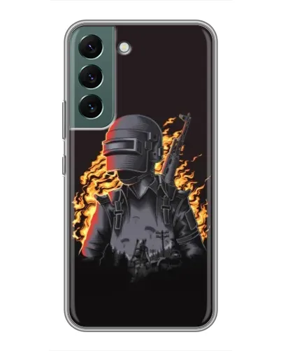 Чохол для Samsung Galaxy S22 з картинкою «PUBG — вогняний силует»