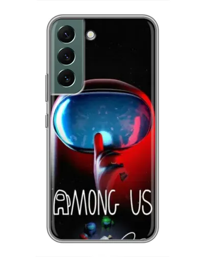 Чохол для Samsung Galaxy S22 з картинкою «Червоний імпостер — макро»