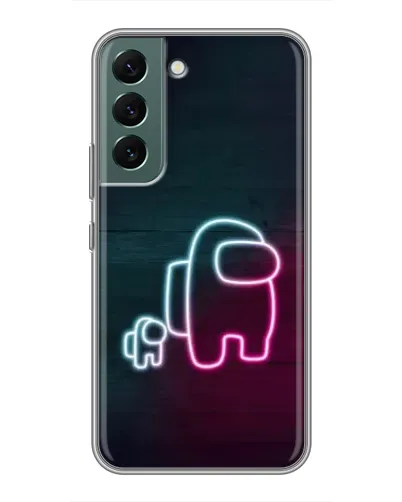Чохол для Samsung Galaxy S22 з картинкою «Among Us неон-арт»