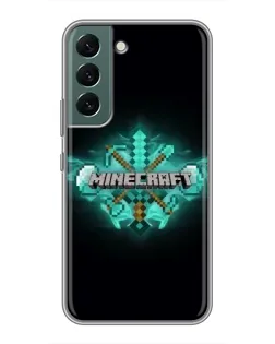 Чохол для Samsung Galaxy S22 з картинкою «Minecraft Diamond лого»