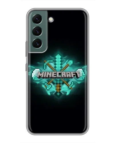 Чехол для Samsung Galaxy S22 с картинкой «Minecraft Diamond лого» Чехол для Samsung Galaxy S22 с картинкой «Minecraft Diamond лого»