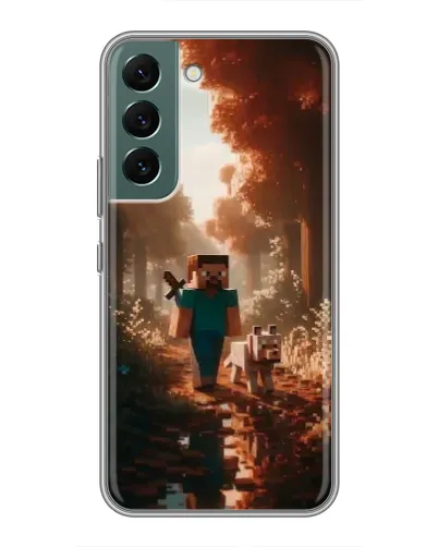 Чехол для Samsung Galaxy S22 с картинкой «Стив в лесу» Чехол для Samsung Galaxy S22 с картинкой «Стив в лесу»