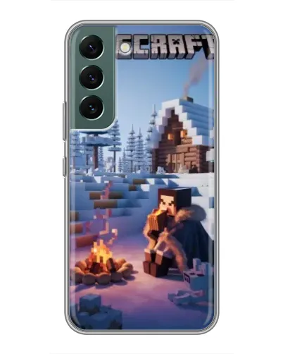 Чехол для Samsung Galaxy S22 с картинкой «Зимний Minecraft» Чехол для Samsung Galaxy S22 с картинкой «Зимний Minecraft»