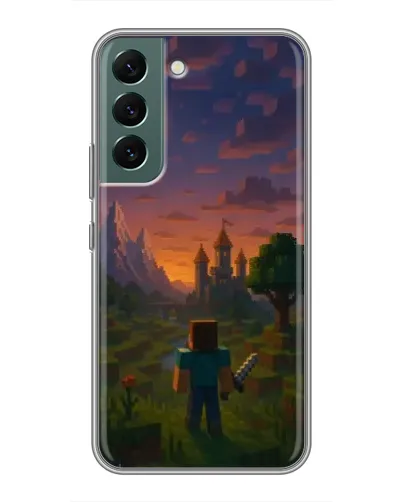 Чехол для Samsung Galaxy S22 с картинкой «Стив у башни» Чехол для Samsung Galaxy S22 с картинкой «Стив у башни»
