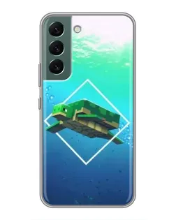 Чохол для Samsung Galaxy S22 з картинкою «Черепаха Minecraft»