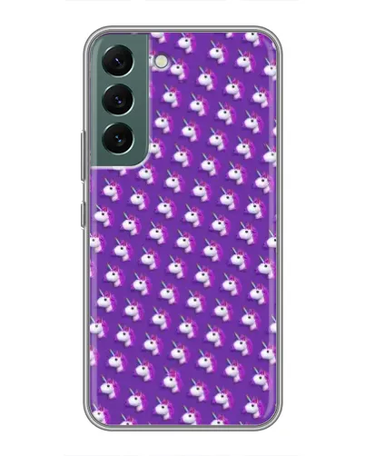 Чехол для Samsung Galaxy S22 с картинкой «Единороги на фиолетовом»