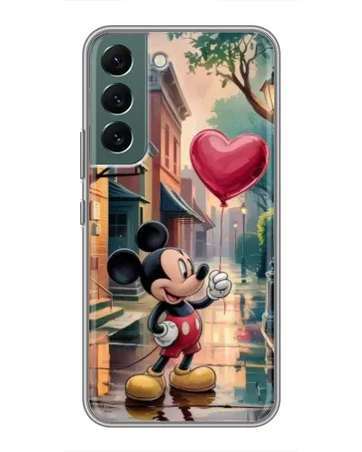 Чехол для Samsung Galaxy S22 с картинкой «Микки и шарик-сердце»