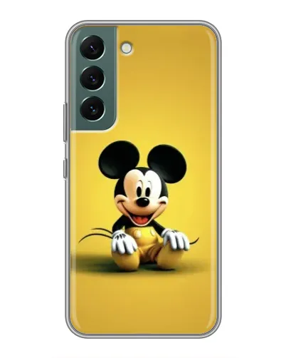 Чехол для Samsung Galaxy S22 с картинкой «Микки на желтом»