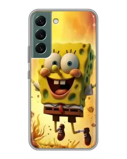 Чехол для Samsung Galaxy S22 с картинкой «Губка Боб прыгает»
