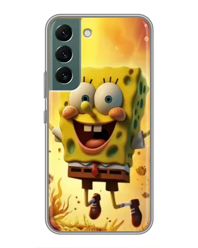 Чехол для Samsung Galaxy S22 с картинкой «Губка Боб прыгает»
