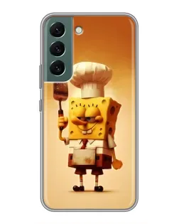 Чехол для Samsung Galaxy S22 с картинкой «Губка Боб повар»