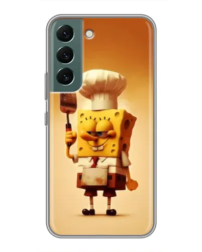 Чехол для Samsung Galaxy S22 с картинкой «Губка Боб повар»