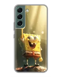 Чехол для Samsung Galaxy S22 с картинкой «Сияющий Спанч Боб»
