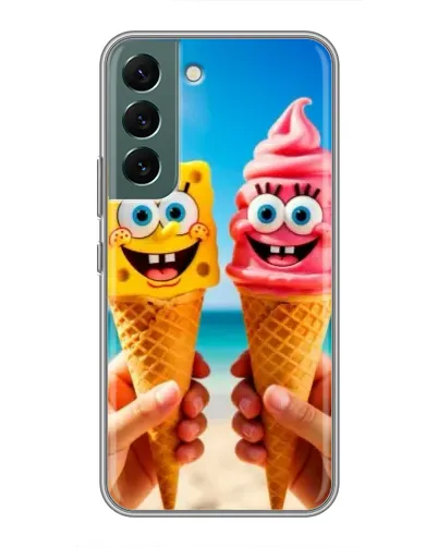 Чехол для Samsung Galaxy S22 с картинкой «Спанч Боб мороженое»
