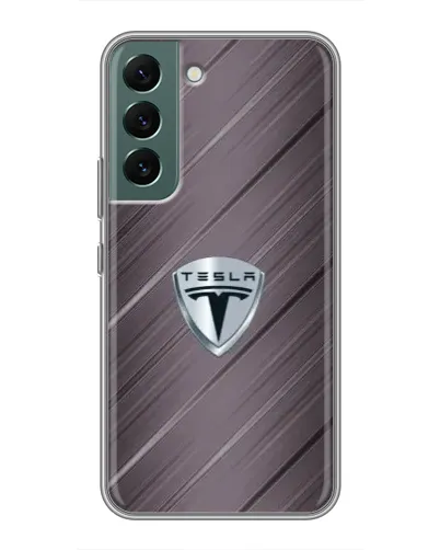 Чехол для Samsung Galaxy S22 с картинкой «Металлическая текстура Tesla» Чехол для Samsung Galaxy S22 с картинкой «Металлическая текстура Tesla»