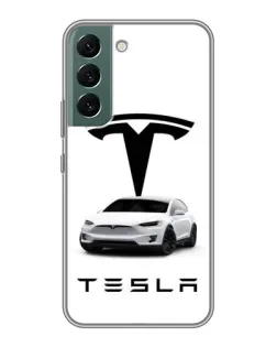Чохол для Samsung Galaxy S22 з картинкою «Tesla White Style»