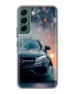 Чехол для Samsung Galaxy S22 с картинкой «Mercedes — ночной город»