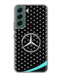 Чехол для Samsung Galaxy S22 с картинкой «Mercedes — бирюзовый акцент»