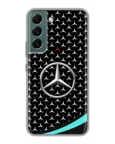 Чехол для Samsung Galaxy S22 с картинкой «Mercedes — бирюзовый акцент»