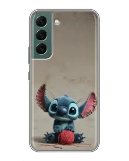 Чохол для Samsung Galaxy S22 з картинкою «Стіч на чоричневому фоні»