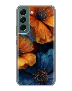 Чехол для Samsung Galaxy S22 с картинкой «Яркая сине-оранжевая флора» Чехол для Samsung Galaxy S22 с картинкой «Яркая сине-оранжевая флора»