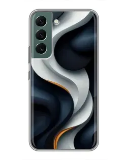 Чохол для Samsung Galaxy S22 з картинкою «Об'ємні чорно-білі стрічки»