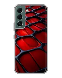 Чохол для Samsung Galaxy S22 з картинкою «Червона глянцева сітка»