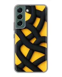 Чохол для Samsung Galaxy S22 з картинкою «Чорне жовте переплетення»